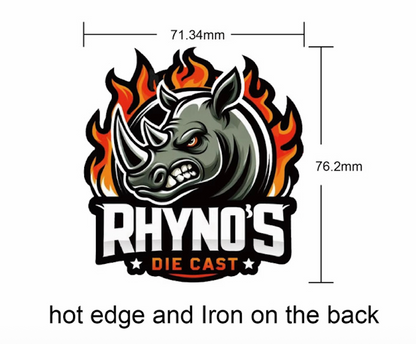 Rhynos Branded Hot Edge Iron On Patch