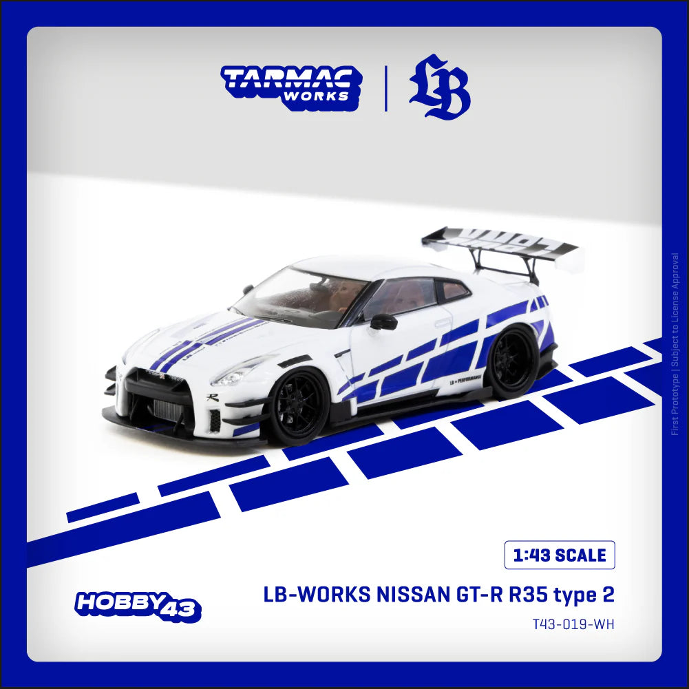 TARMAC WORKS HOBBY43 1/43 LB-WORKS NISSAN GT-R R35 type 2 White T43-019-WH
