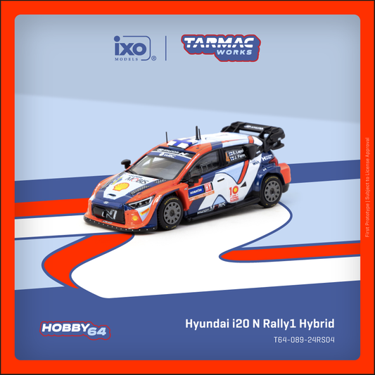 (Preorder) TARMAC WORKS HOBBY64 1/64 Hyundai i20 N Rally1 Hybrid Rally Sweden 2024 Winner Esapekka Lappi / Janne Ferm T64-089-24RS04