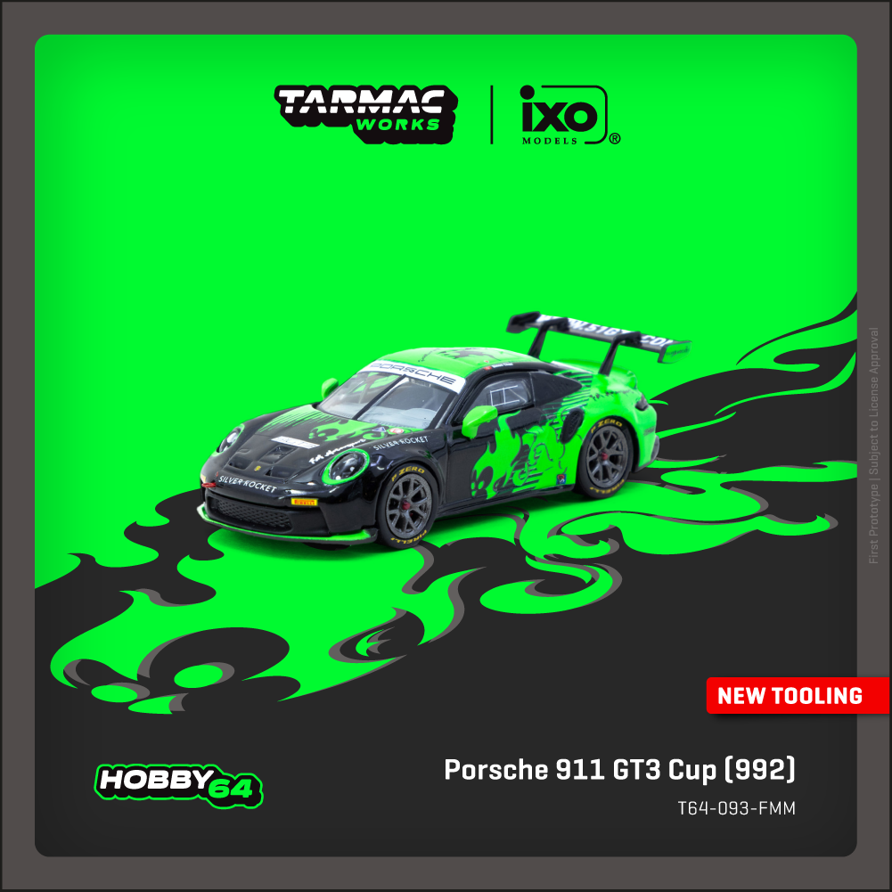 (Preorder) TARMAC WORKS HOBBY64 1/64 Porsche 911 GT3 Cup (992) Fire Monkey Motorsport T64-093-FMM