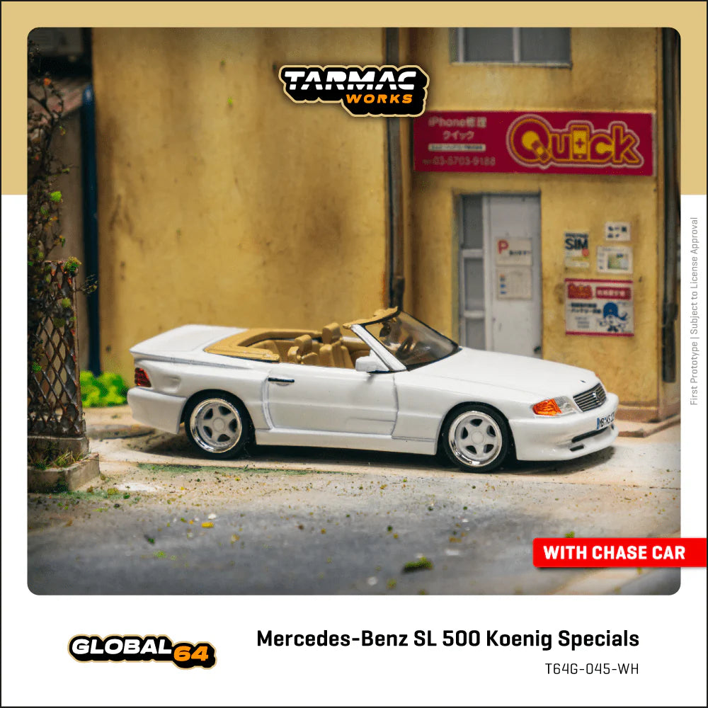 TARMAC WORKS GLOBAL64 1/64 Mercedes-Benz SL 500 Koenig Specials White T64G-045-WH