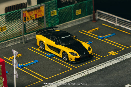 Mazda RX-7 VeilSide Fortune7 Yellow / Black - Tarmac Works GLOBAL64