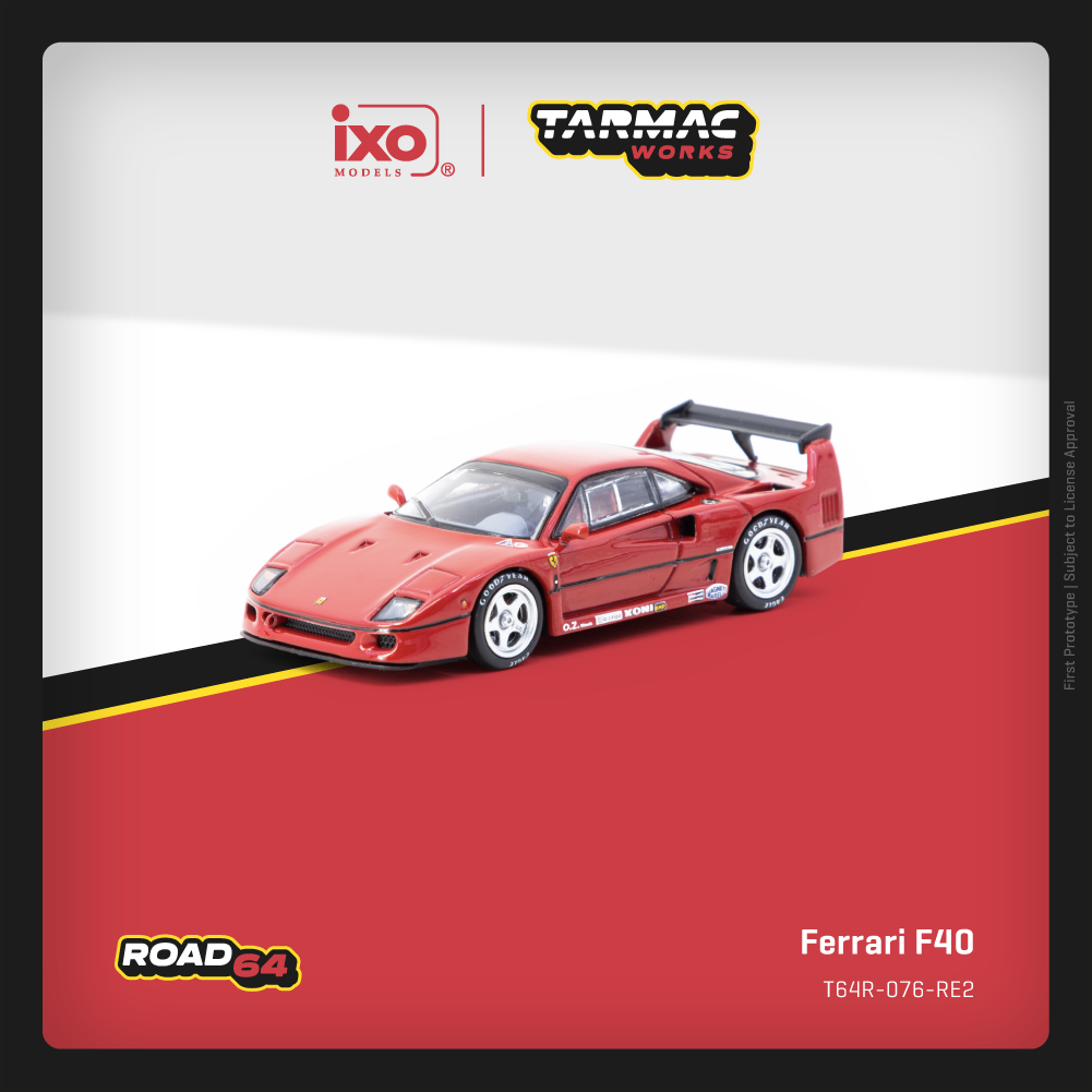 (Preorder) TARMAC WORKS ROAD64 1/64 Ferrari F40 Red T64R-076-RE2
