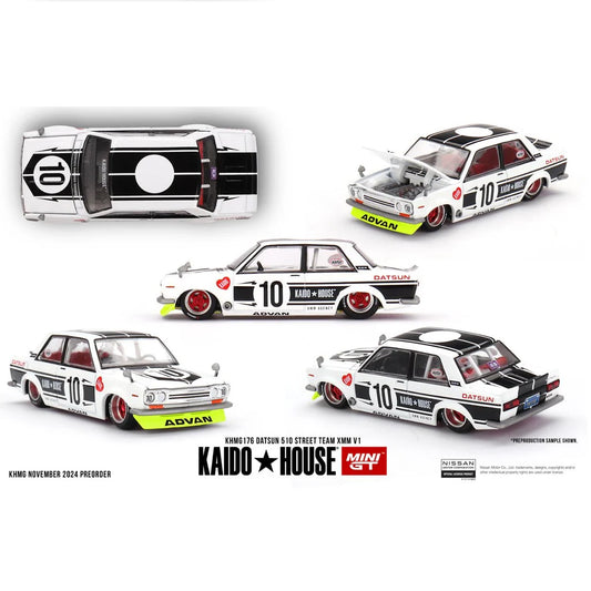 MINI GT x Kaido House 1/64 Datsun 510 Street Team XMM V1 KHMG176 - FRANK