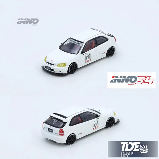INNO64 1/64 Honda Civic TYPE-R (EK9) White Thailand Diecast Expo 2025 IN64-EK9-TDE25