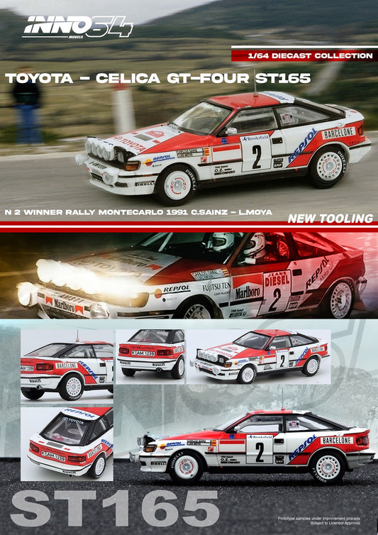 (Preorder) INNO64 1:64 TOYOTA CELICA GT-FOUR (ST165) Winner Rally Monte Carlo 1991 C. Sainz / L. Moya