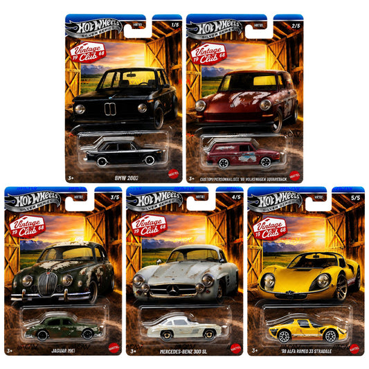 (PRE ORDER) Hot Wheels 2027 Vintage Racing Club Mix 1 - Set of 5 - HRT81-956L