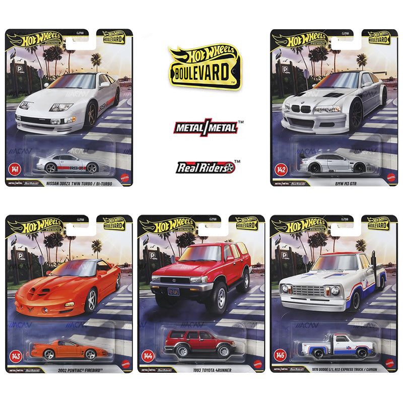 2026 Hot Wheels Premium Boulevard Mix 1 - 141-145 - Nissan 300ZX, BMW, Firebird, 4Runner, Datsun