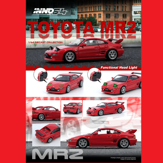 INNO64 1/64 TOYOTA MR2 (SW20) Red IN64-MR2SW20-RED