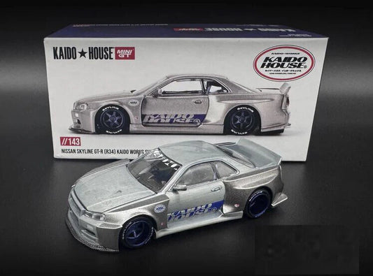***CHASE *** MINI GT x Kaido House 1:64 NISSAN SKYLINE GT-R (R34) KAIDO WORKS SHINJUKU V1 KHMG143 ***CHASE***
