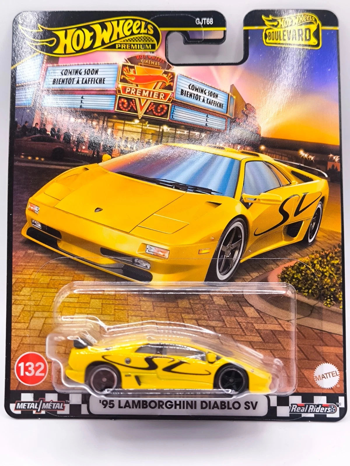 Hot Wheels PREMIUM HW BOULEVARD 95 LAMBORGHINI DIABLO SV YELLOW #132