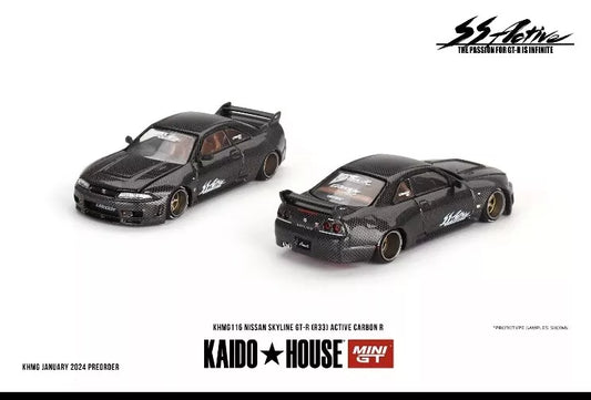 Mini GT x Kaido House 1:64 Nissan GT-R (R33) Active Carbon R - KHMG116