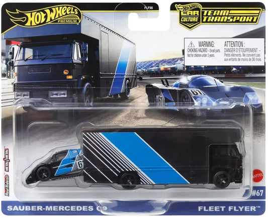 HOT WHEELS CAR CULTURE TEAM TRANSPORT SAUBER-MERCEDES C9 FLEET FLYER #67