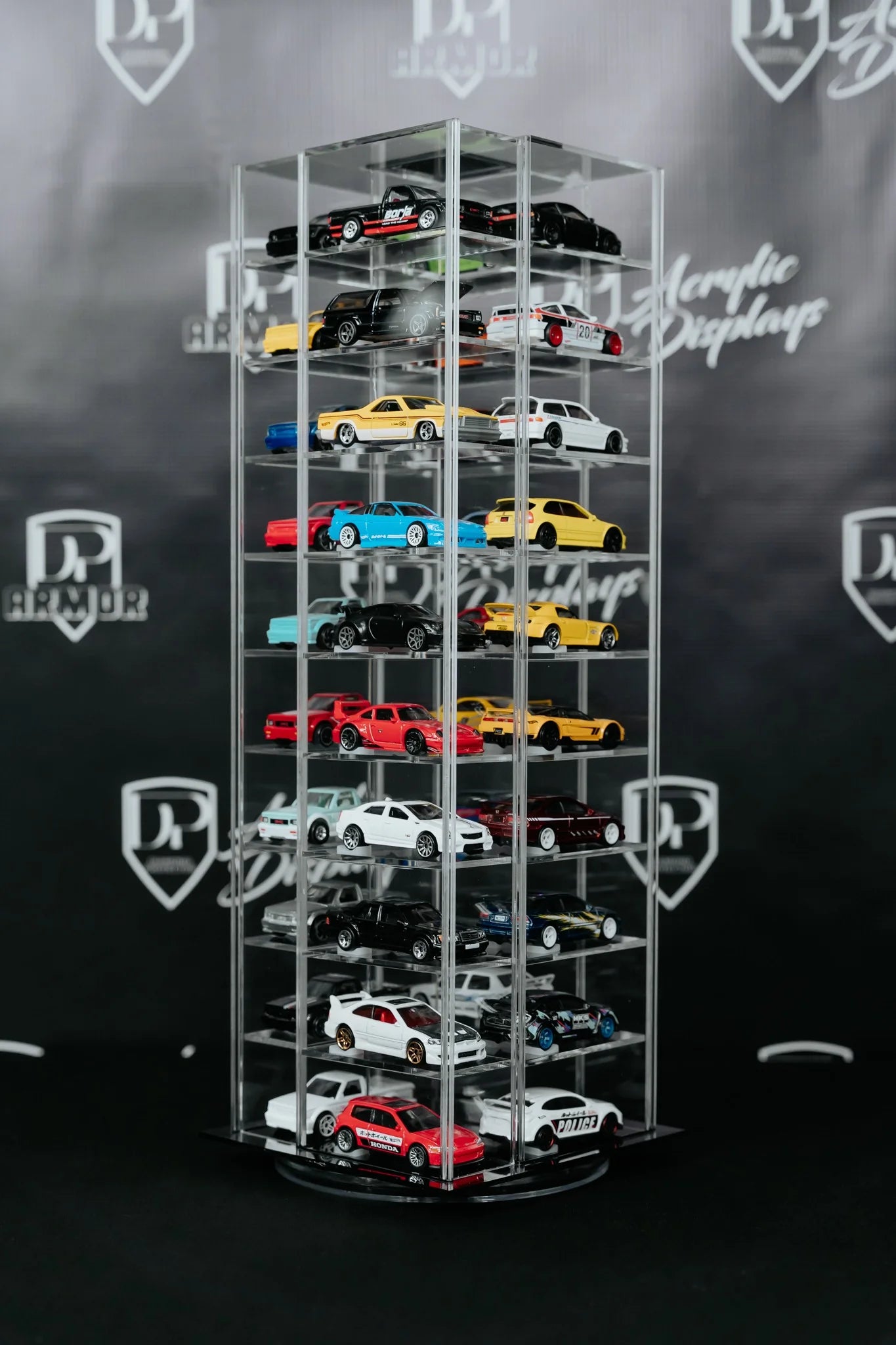 40-Car Spinning Acrylic Display - Diamond Protector